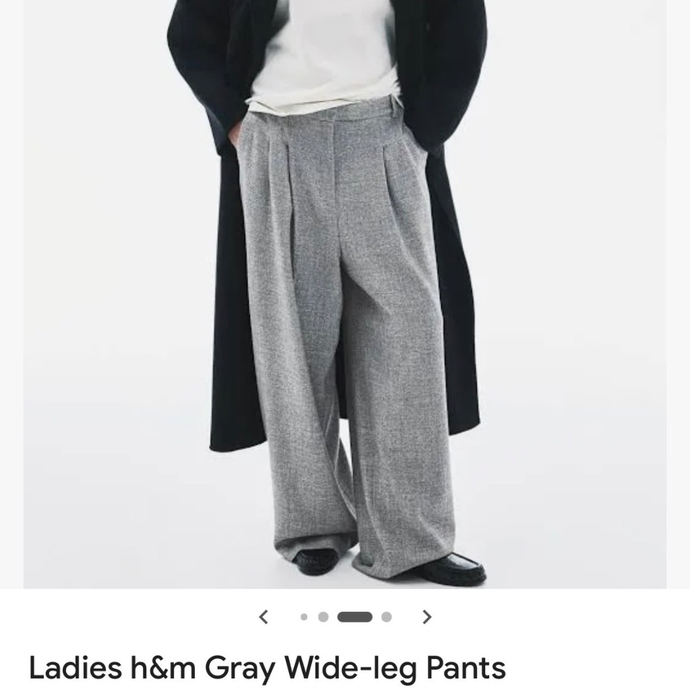 Grey melange wide leg trousers